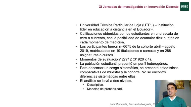037. Línea 2. La influencia de las primeras semanas de estudio en el rendimiento académico final. Un análisis a las cohortes de estudiantes universitarios
