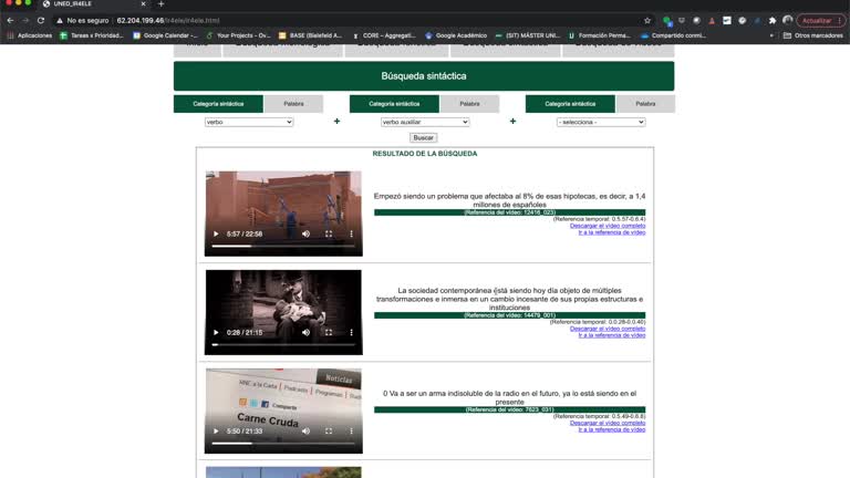 Videos4ELE: Un sistema de acceso y recuperación de información lingüística para su uso en la enseñanza del Español como Lengua Extranjera