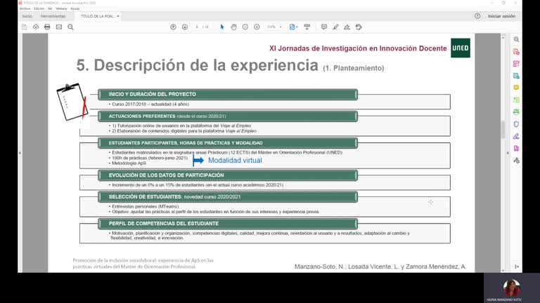 Promoción de la inclusión sociolaboral: experiencia de ApS en las prácticas virtuales del Master de Orientación Profesional