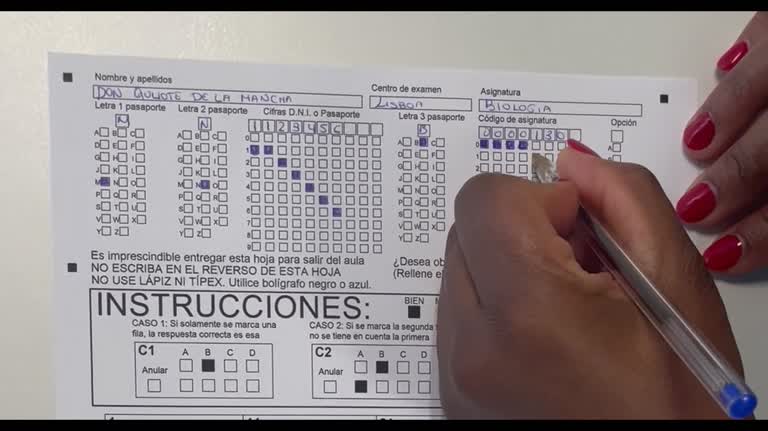 Como rellenar tu examen