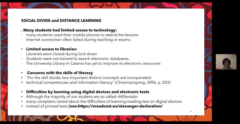 Conferencia: Injurious distance should not stop my way: teaching foreign languages at distance