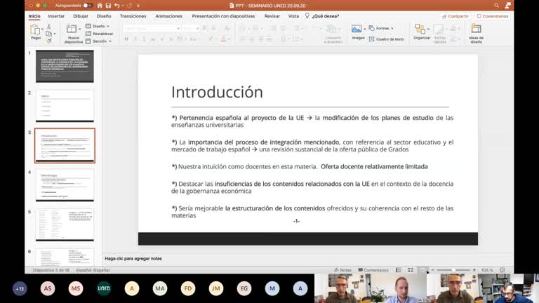 IV Taller de Política Económica. Panel 3. Innovación y mejoras en la docencia universitaria