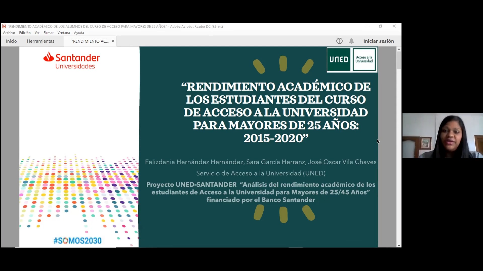 Rendimiento académico de los alumnos del Curso de Acceso para mayores de 25 años.