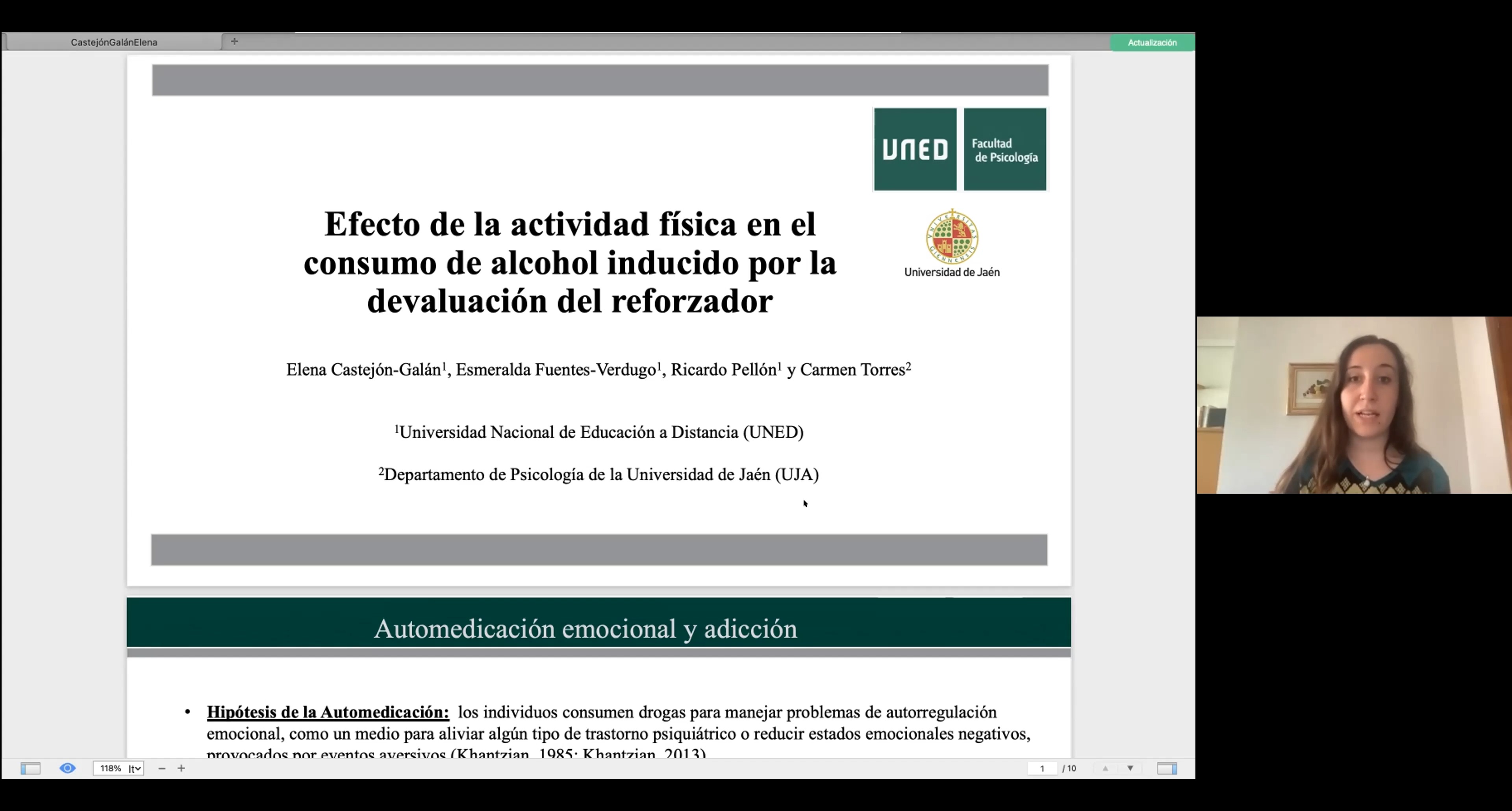 Efecto de la actividad física en el consumo de alcohol inducido por devaluación del reforzador