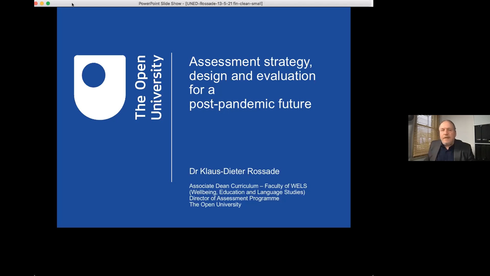 Assessment strategy, design and evaluation for a post-pandemic future. Associate Dean (Curriculum) in the Faculty of Wellbeing, Education and Language Studies