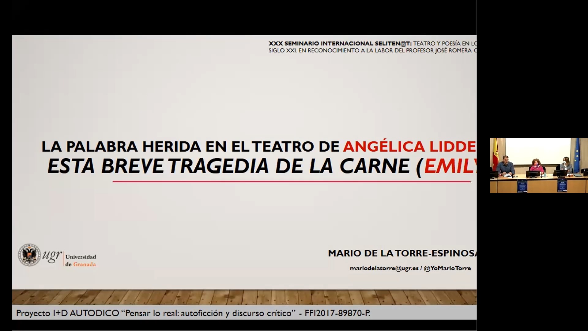 La palabra herida en el teatro de Angélica Liddell: Esta breve tragedia de la carne