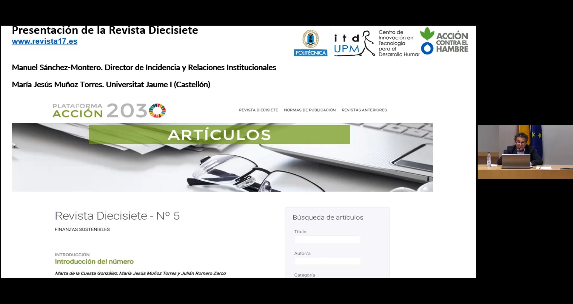 Presentación del Nº 5 de la Revista Diecisiete sobre Finanzas Sostenibles