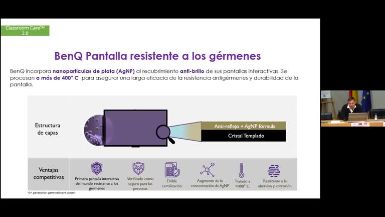 Pantalla interactiva antigérmenes BenQ 