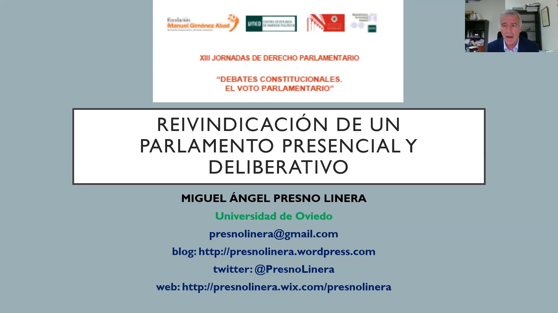 Reivindicación del Parlamento presencial y deliberativo