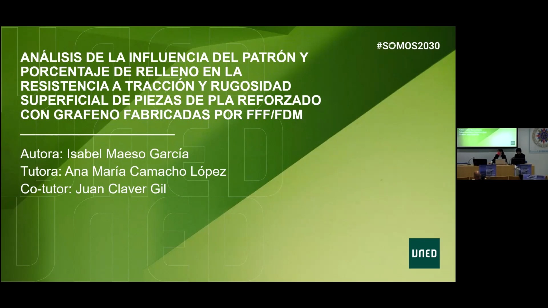 Análisis de la influencia del patrón y porcentaje de relleno en la resistencia a tracción y rugosidad superficial de piezas PLA reforzado con grafeno fabricadas por FF/FDM