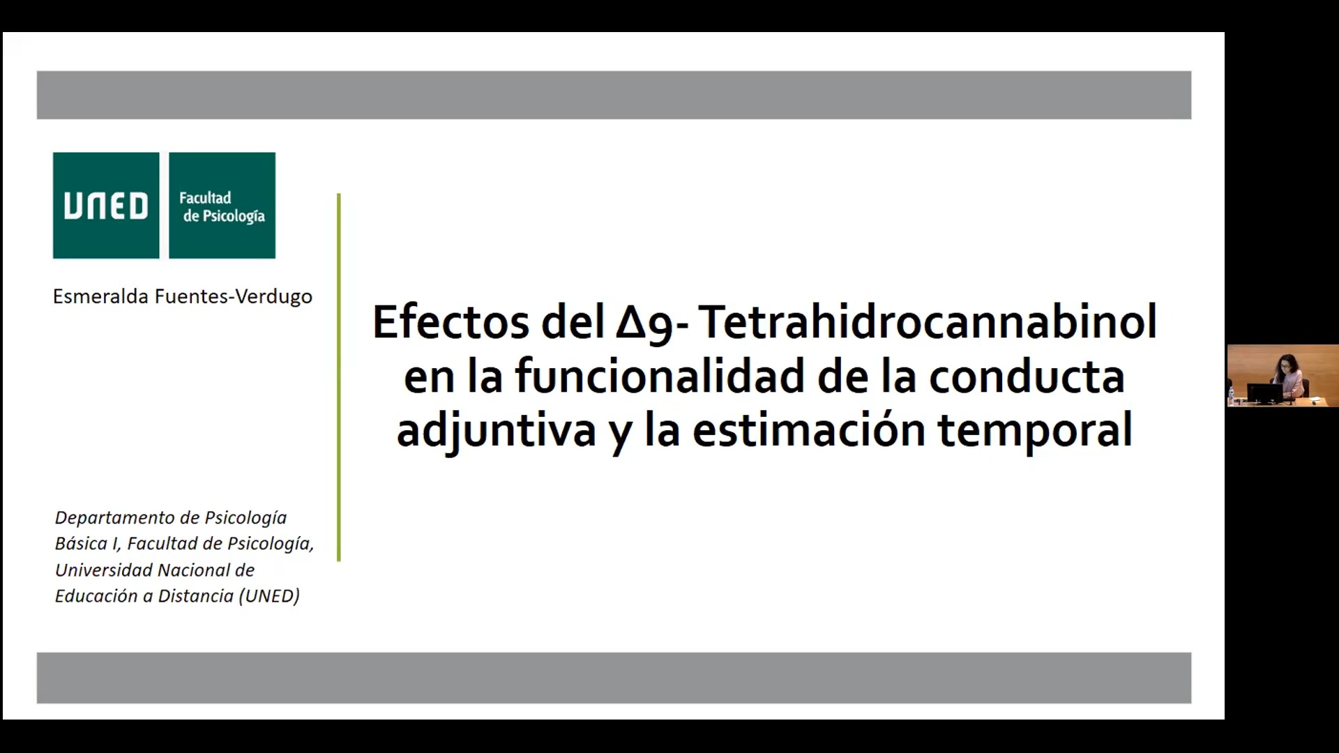 Efecto del THC en la funcionalidad de la conducta adjuntiva y la estimación temporal