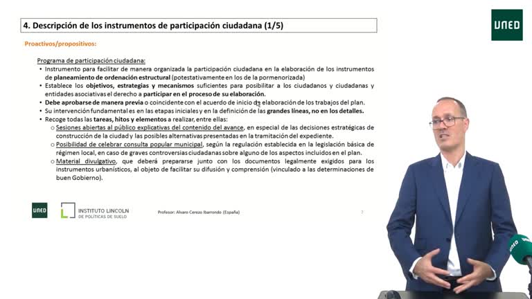 Instrumentos de participación ciudadana en el planeamiento.            