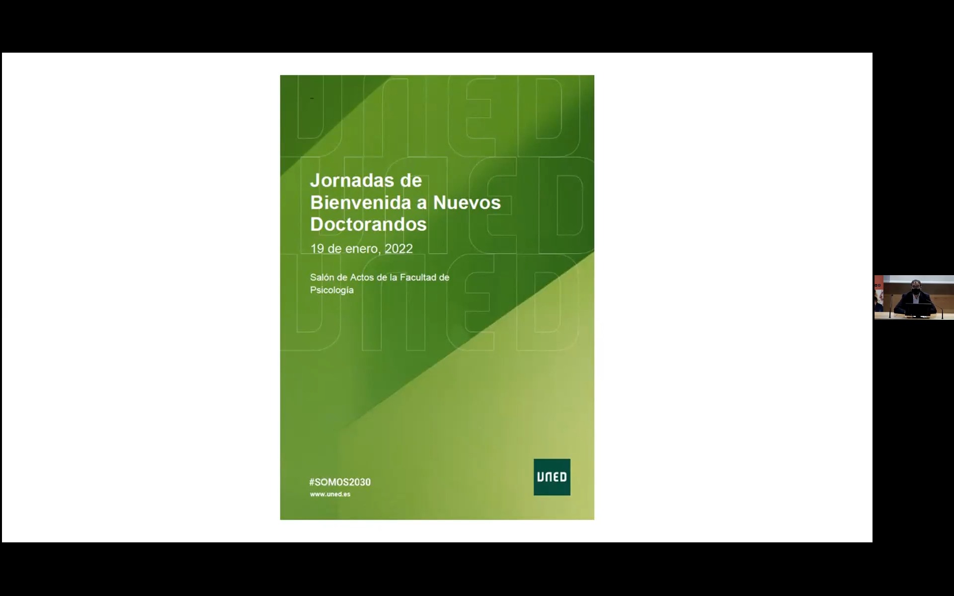 Presentación de la Jornada de bienvenida a nuevos doctorandos en Psicología