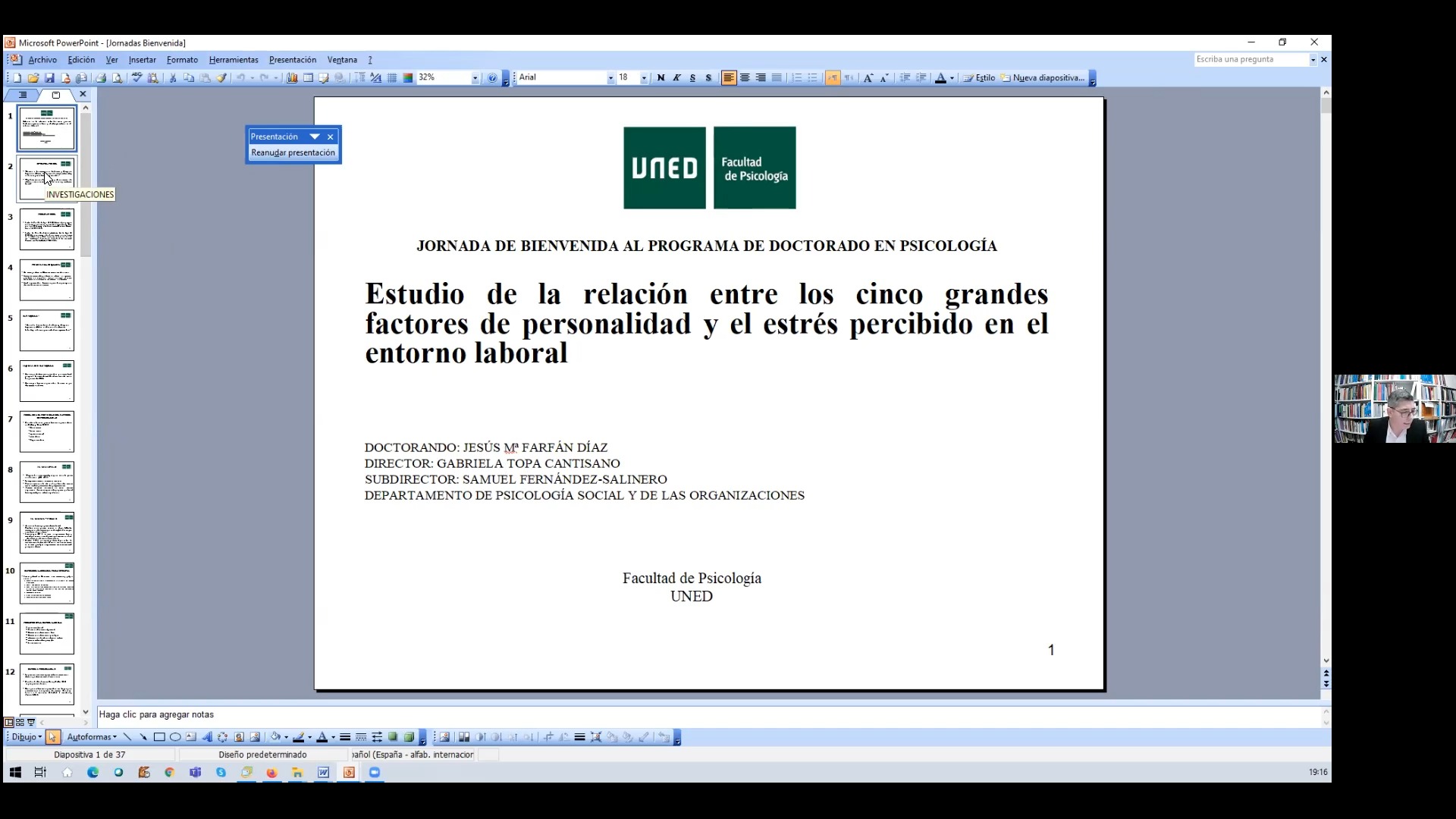 Estudio de la relación entre los grandes cinco factores de personalidad y el estrés percibido en el entorno laboral