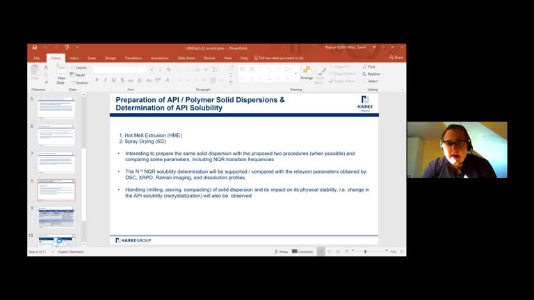 Determinación de la solubilidad de PAs y caracterización de las dispersiones sólidas mediante Resonancia Cuadrupolar Nuclear
