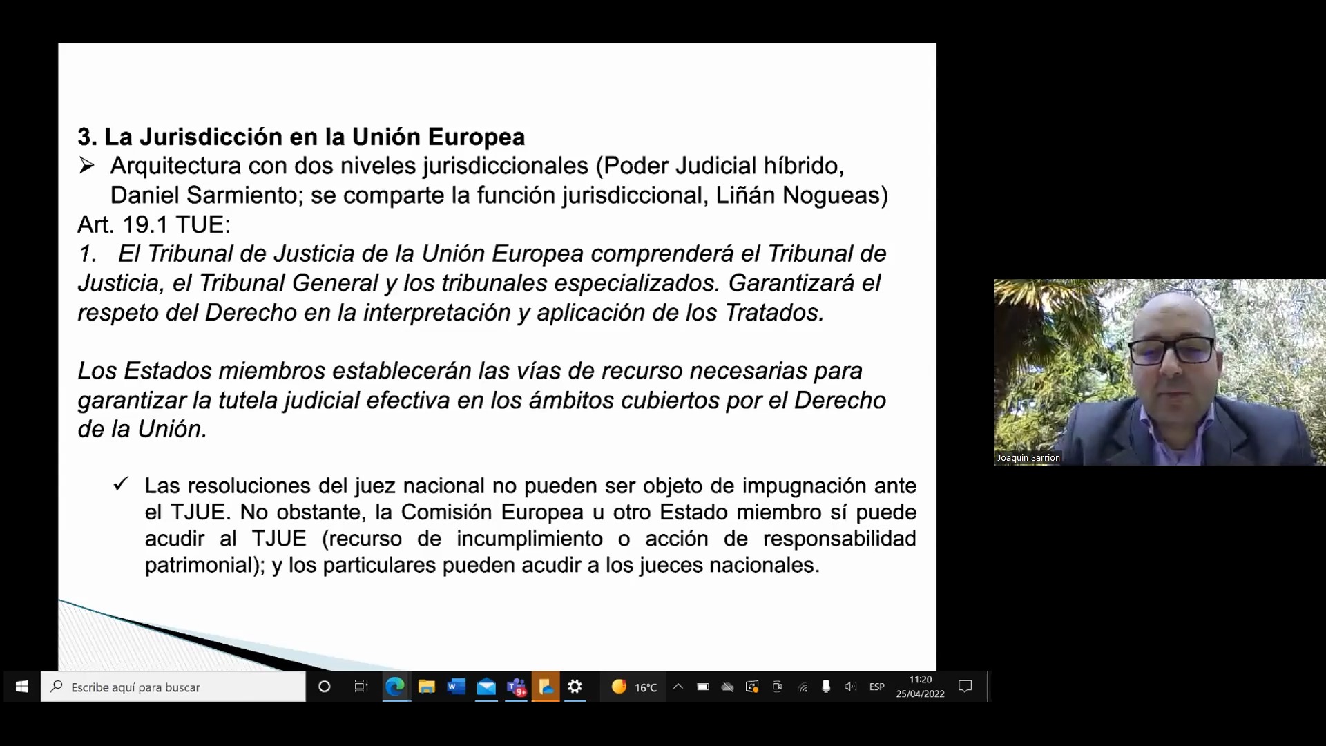 Introducción a la Jurisdicción del Tribunal de Justicia de la Unión Europea II