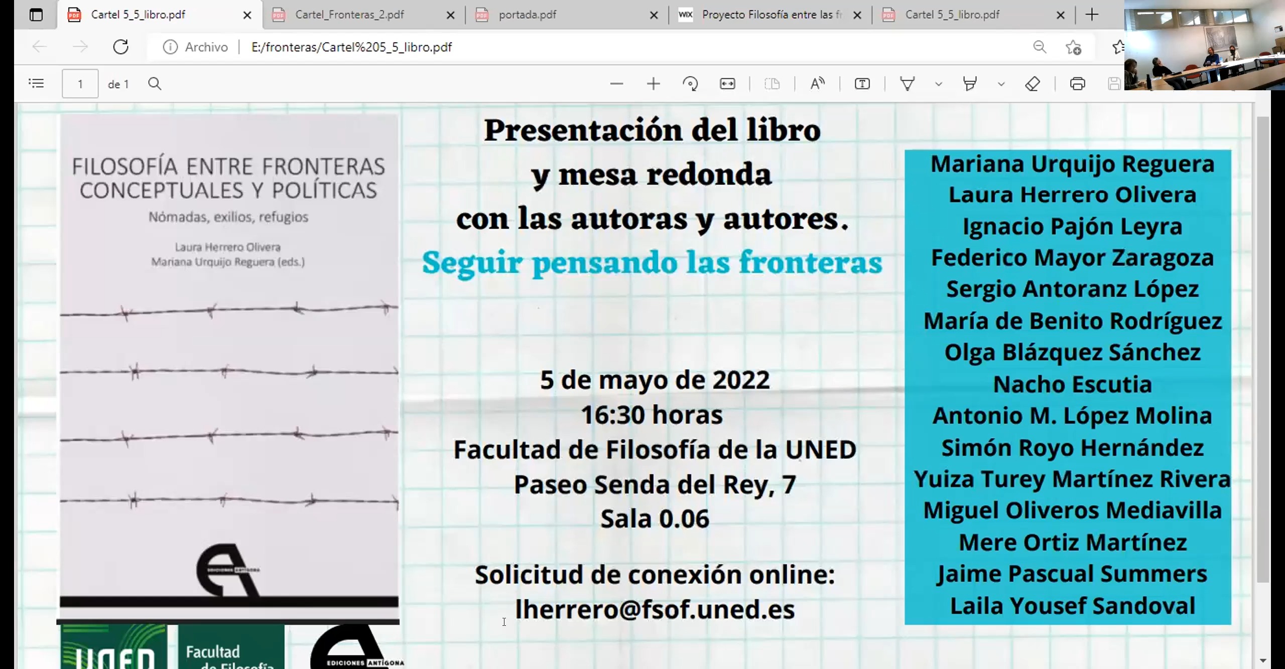 Coloquio en torno a: Filosofía entre fronteras conceptuales y políticas