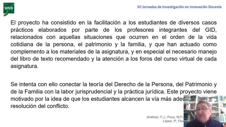 052. Línea 1.Aplicación de la metodología del ABP en la docencia de las asignaturas de Derecho Civil en el Grado de Trabajo Social (II)