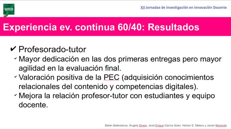 061. Línea 3. Enseñar y aprender a partir de la evaluación 60-40. Experiencia piloto en Métodos de Investigación en Educación Social