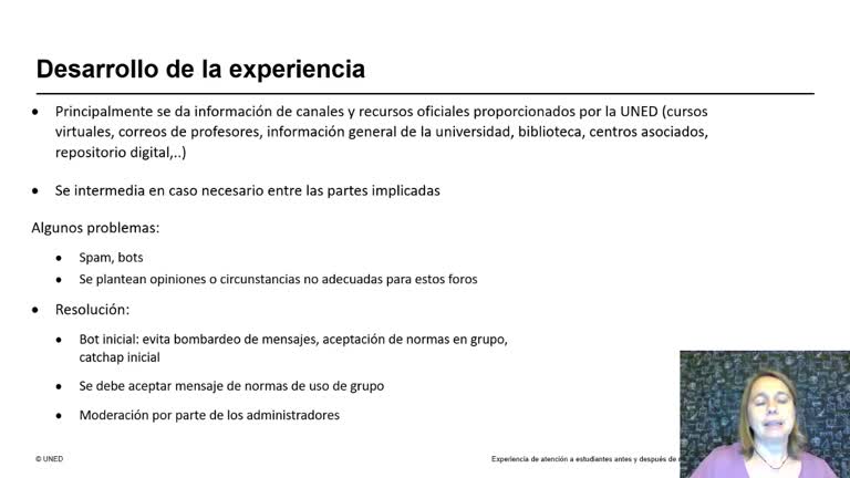 0484-068. Línea 8. Experiencia de atención a estudiantes antes y después de matricularse a través de Telegram