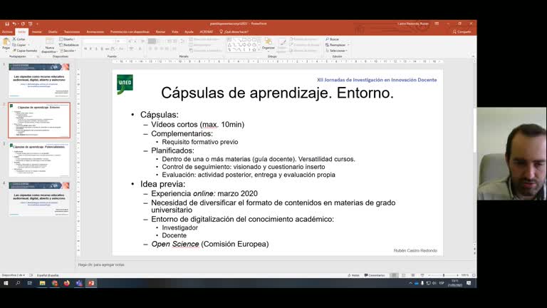 031. Línea 7. Las cápsulas como recurso educativo audiovisual, digital, abierto y asíncrono
