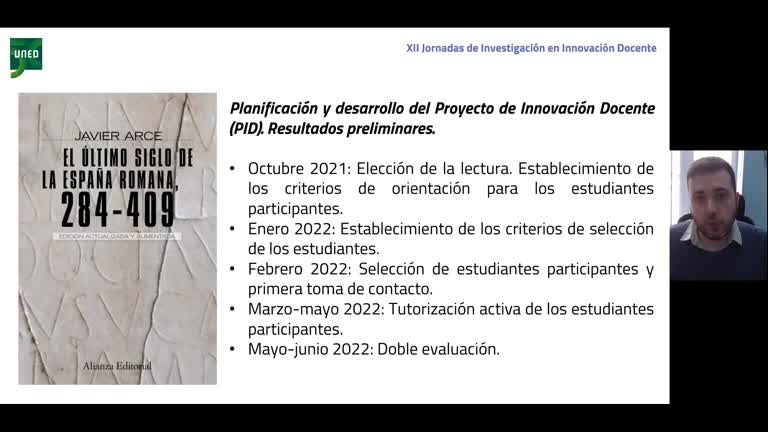 0485-069. Línea 2. Programas de apoyo y acompañamiento de estudiantes en la asignatura Historia Antigua de la Península Ibérica II: épocas tardoimperial y visigoda. Planteamiento y resultados preliminares