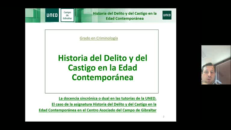 101.Línea 5. La docencia sincrónica o dual en las tutorías de la UNED. El caso de la asignatura Historia del Delito y del Castigo en la Edad Contemporánea en el Centro Asociado del Campo de Gibraltar