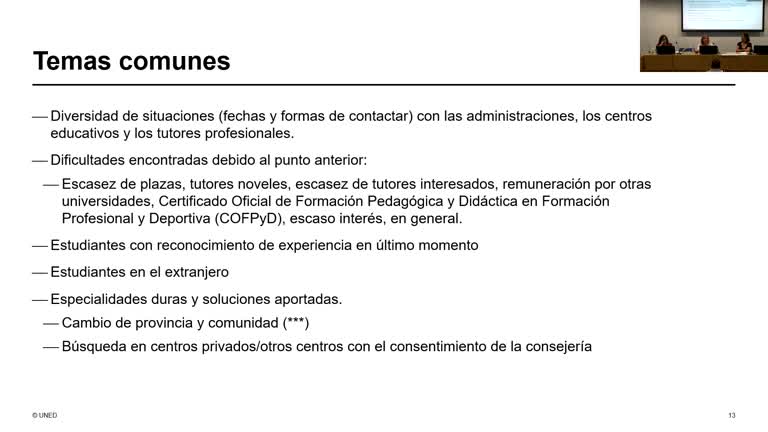 Informe general desde la coordinación del Prácticum
