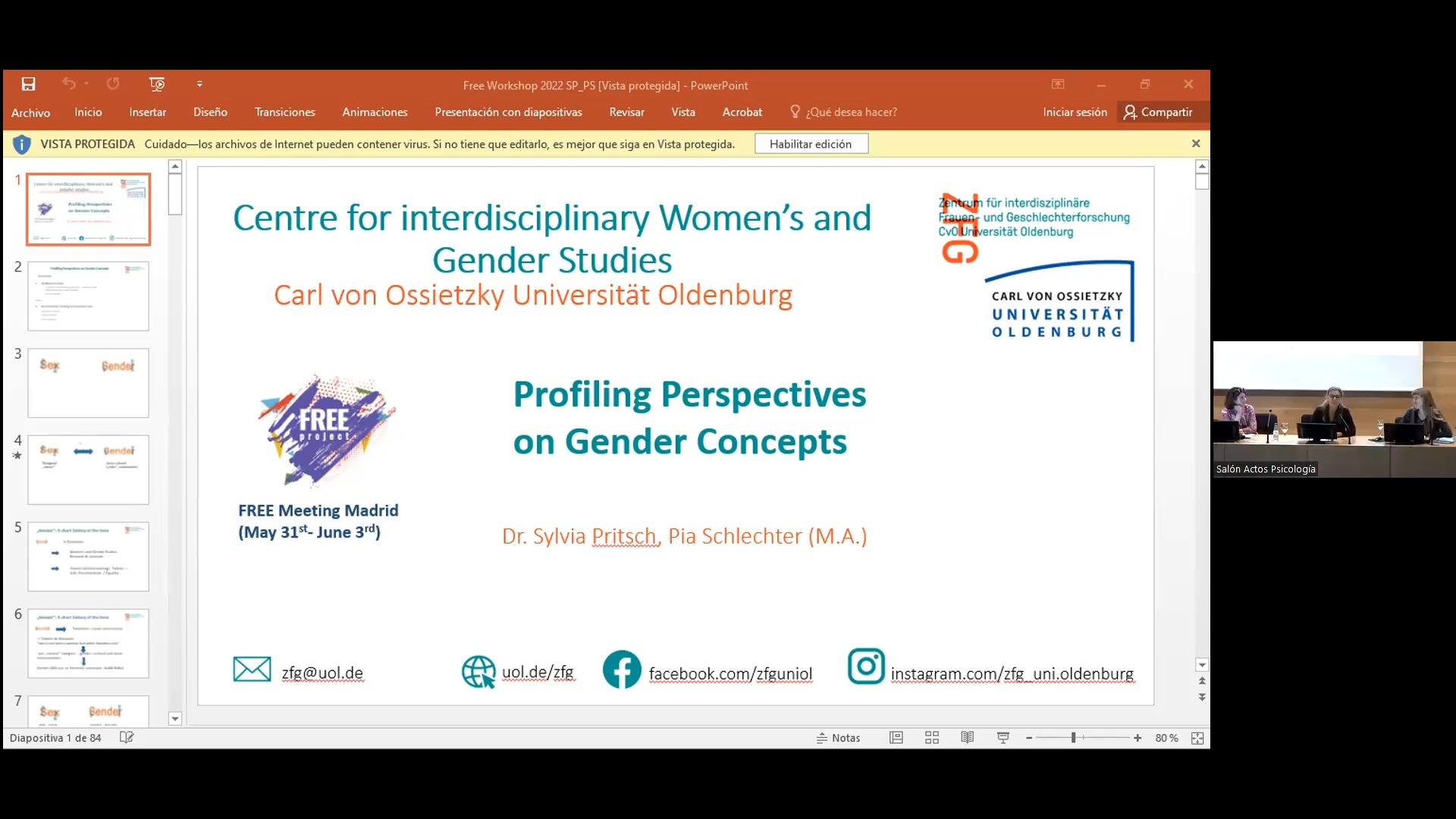 Oldenburg University: Profiling Perspectives on Gender Concepts I