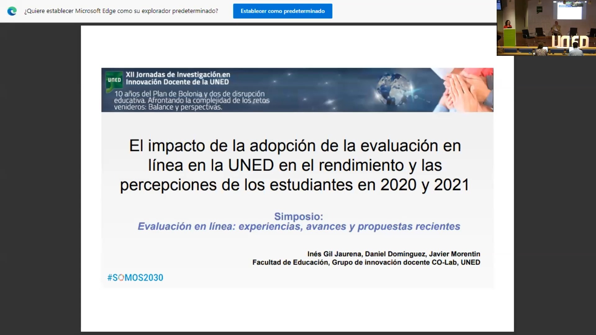 El impacto de la adopción de la evaluación en línea en la UNED en el rendimiento y las percepciones de los estudiantes en 2020 y 2021