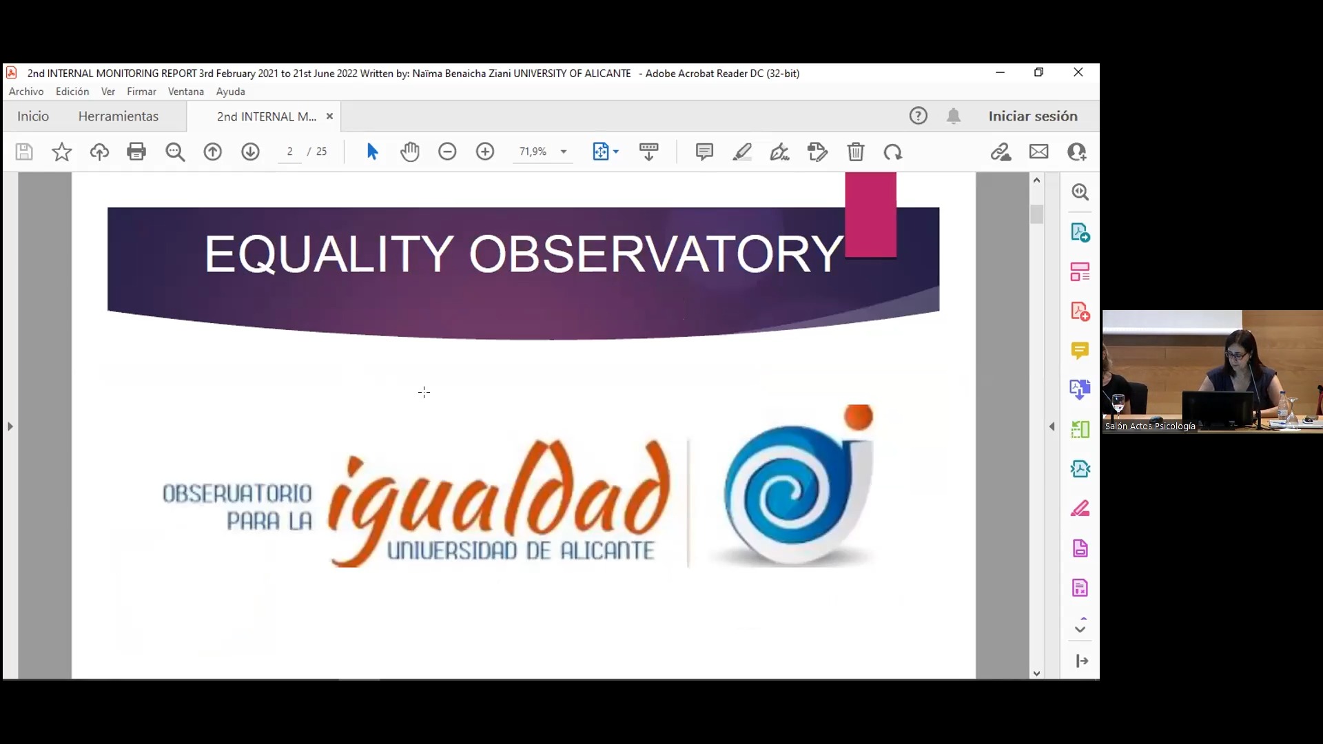 Equality Observatory: The commitment of the UA with the introduction of the gender perspective in teaching