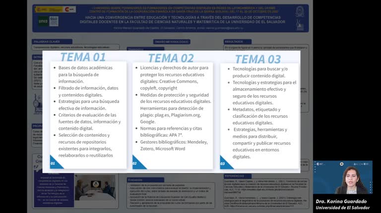 ME4 - Hacia una convergencia entre educación y tecnologías a través del desarrollo de competencias digitales docentes en la Facultad de Ciencias Naturales y Matemática de la Universidad de El Salvador