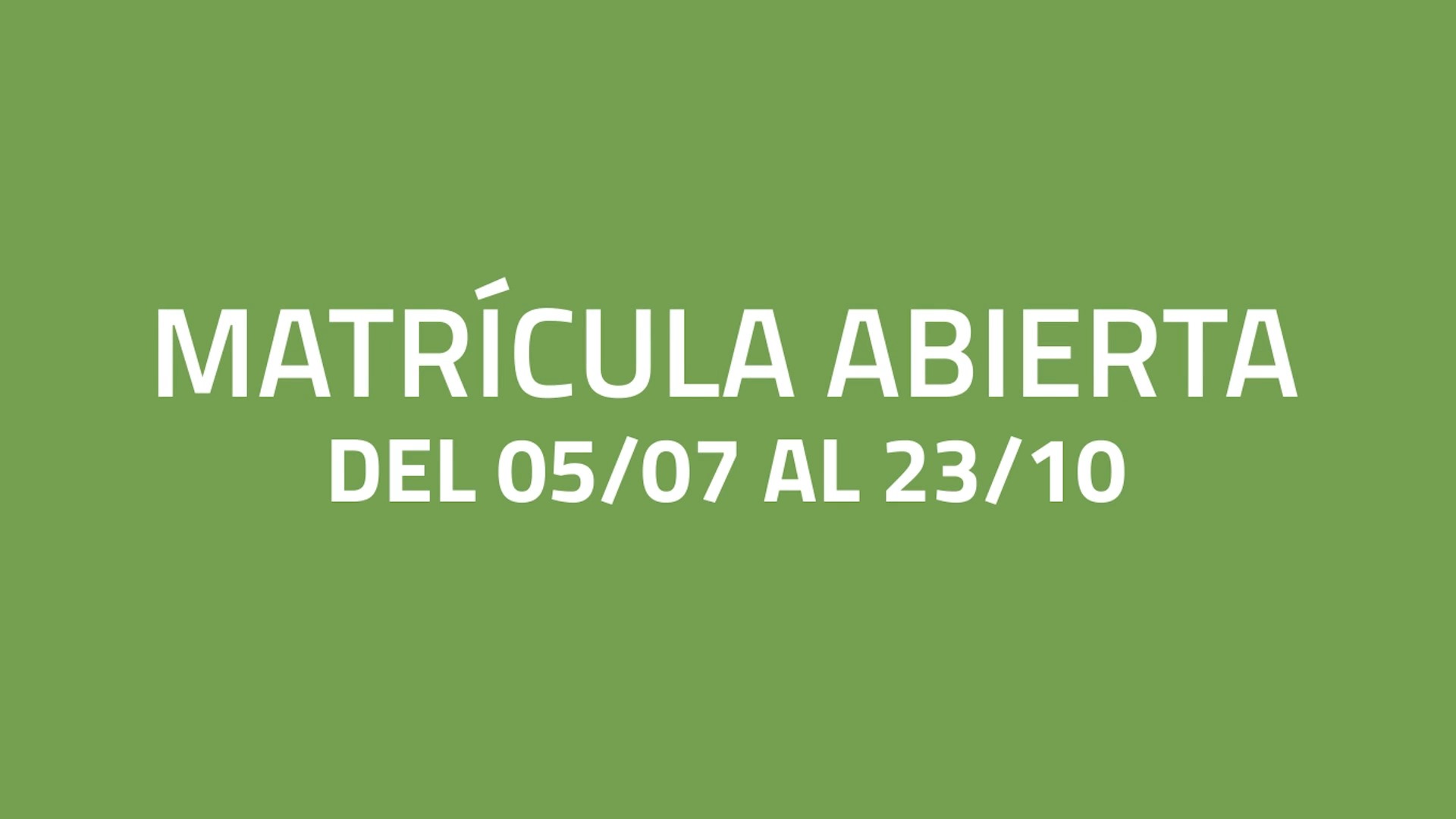 Matrícula Abierta Curso 23/24