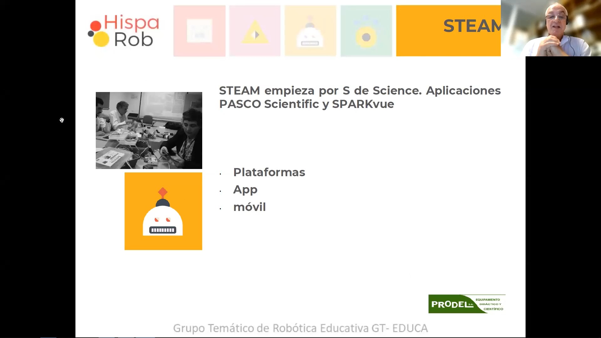 STEAM empìeza por S de Science. Aplicaciones PASCO Scientific y SPARKvue.