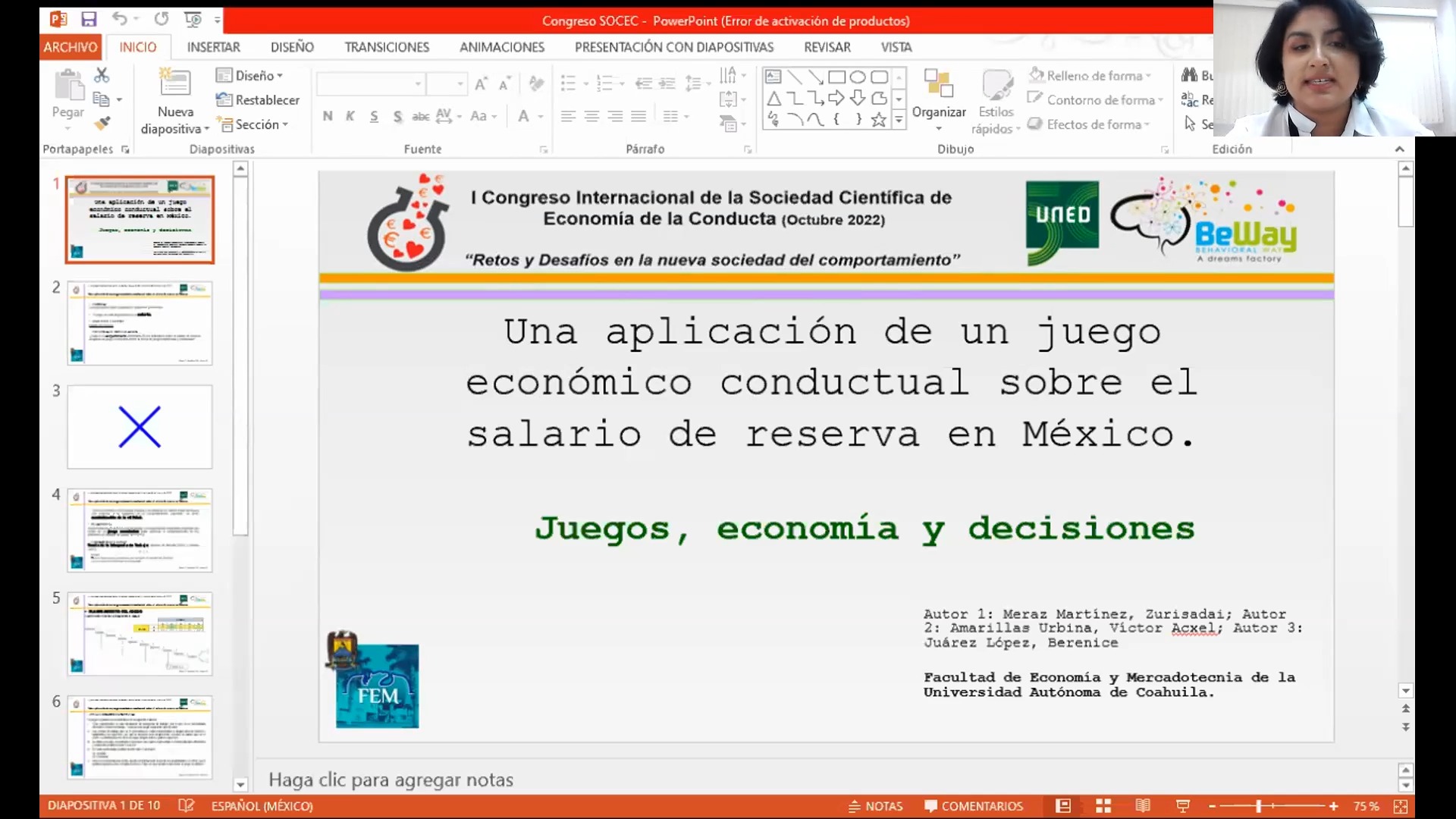 Una aplicación de un juego económico conductual sobre el salario de reserva en México