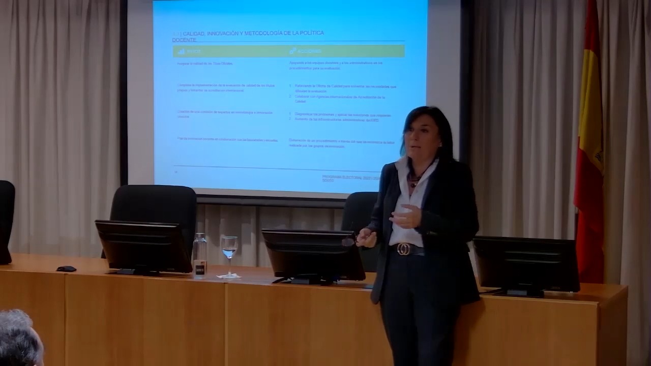 Presentación candidatura elecciones a rector/a de Esther Souto en la Facultad de Derecho
