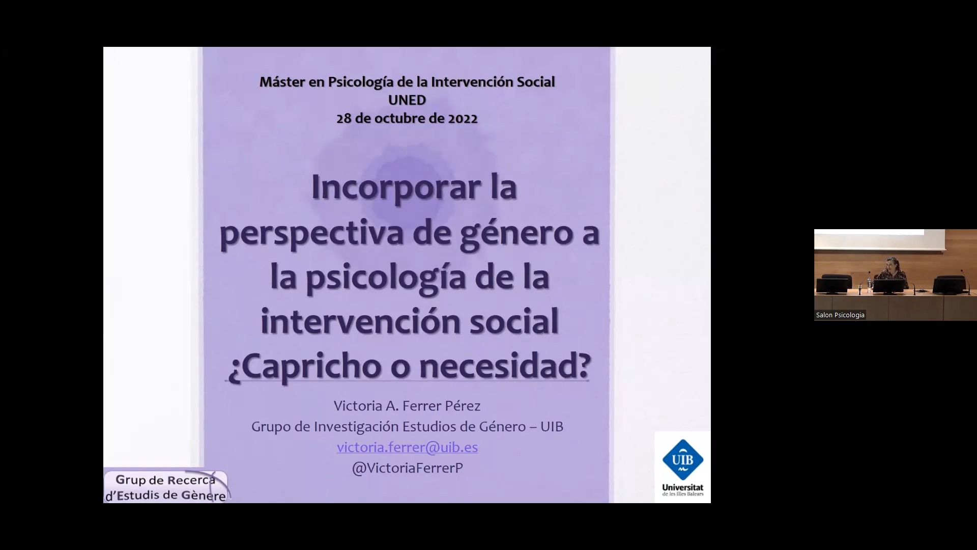 Incorporar la perspectiva de género a la psicología de la intervención social ¿Capricho o necesidad?