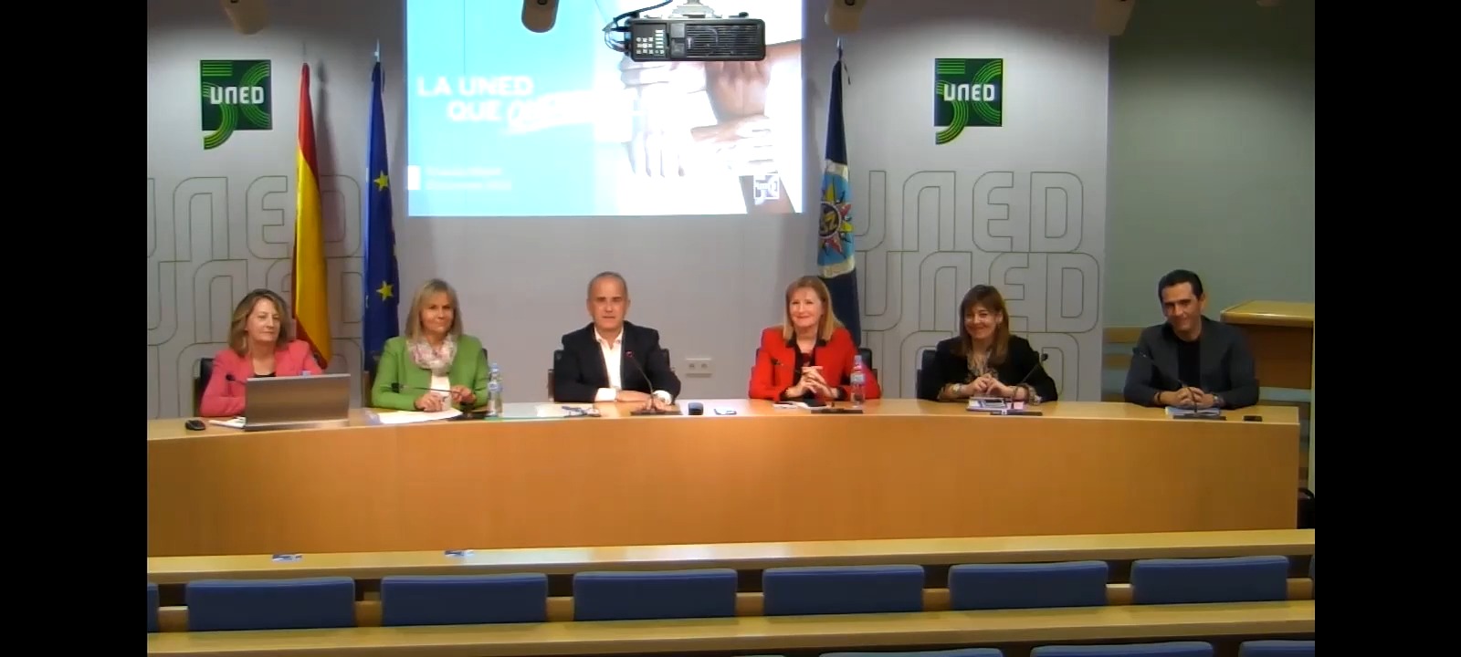 Acto electoral del candidato Ricardo Mairal en el salón de actos de la Facultad de Educación