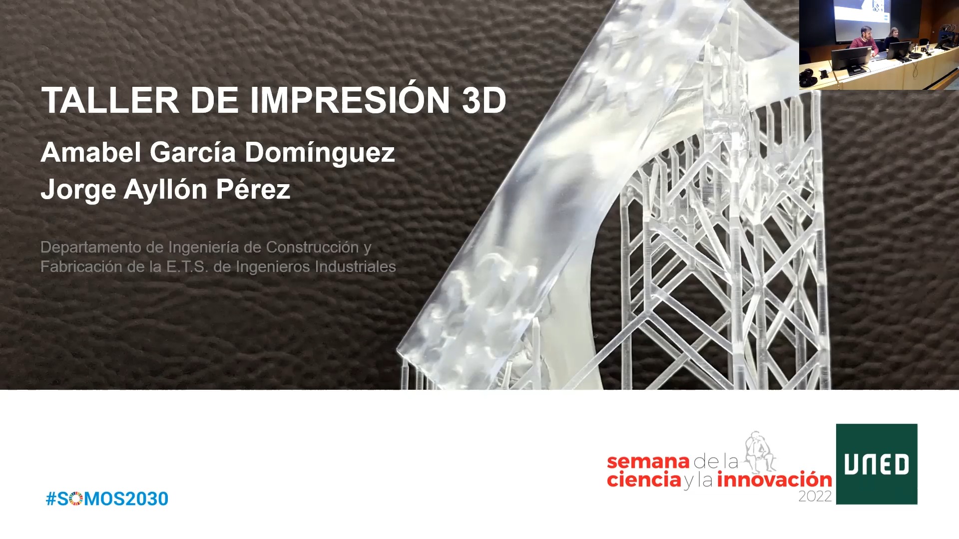 Taller de Impresión 3D. Laboratorios del Departamento de Ingeniería de Construcción y Fabricación, E.T.S. de Ingenieros Industriales
