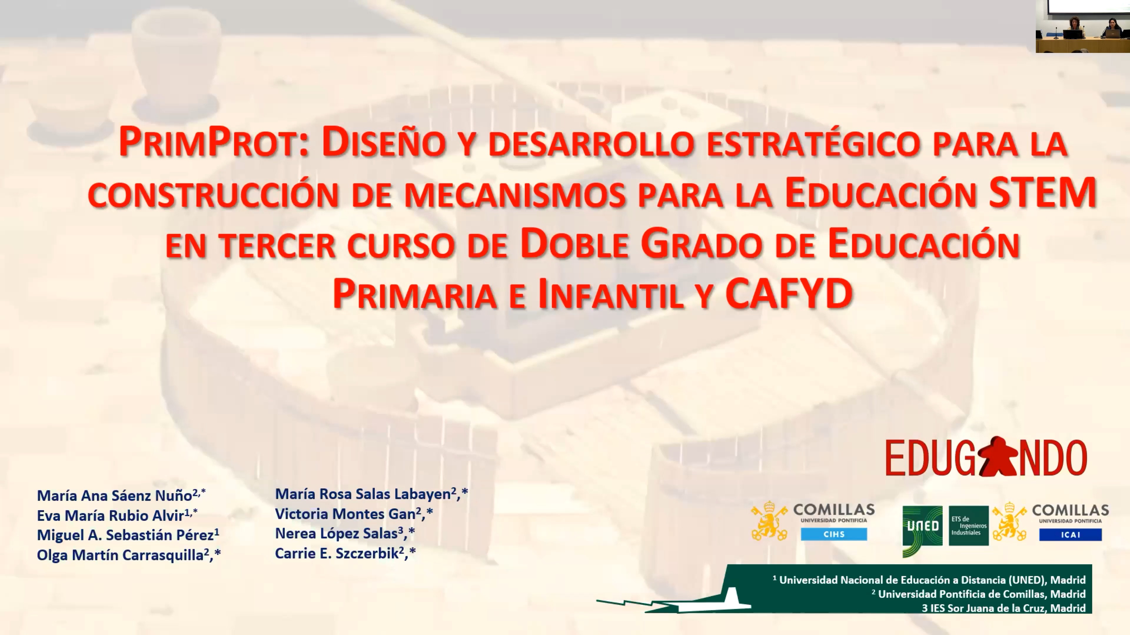 PrimProt: Diseño y desarrollo estratégico para la construcción de mecanismos para la Educación STEM en tercer curso de Doble Grado de Educación Primaria e Infantil y CAFYD