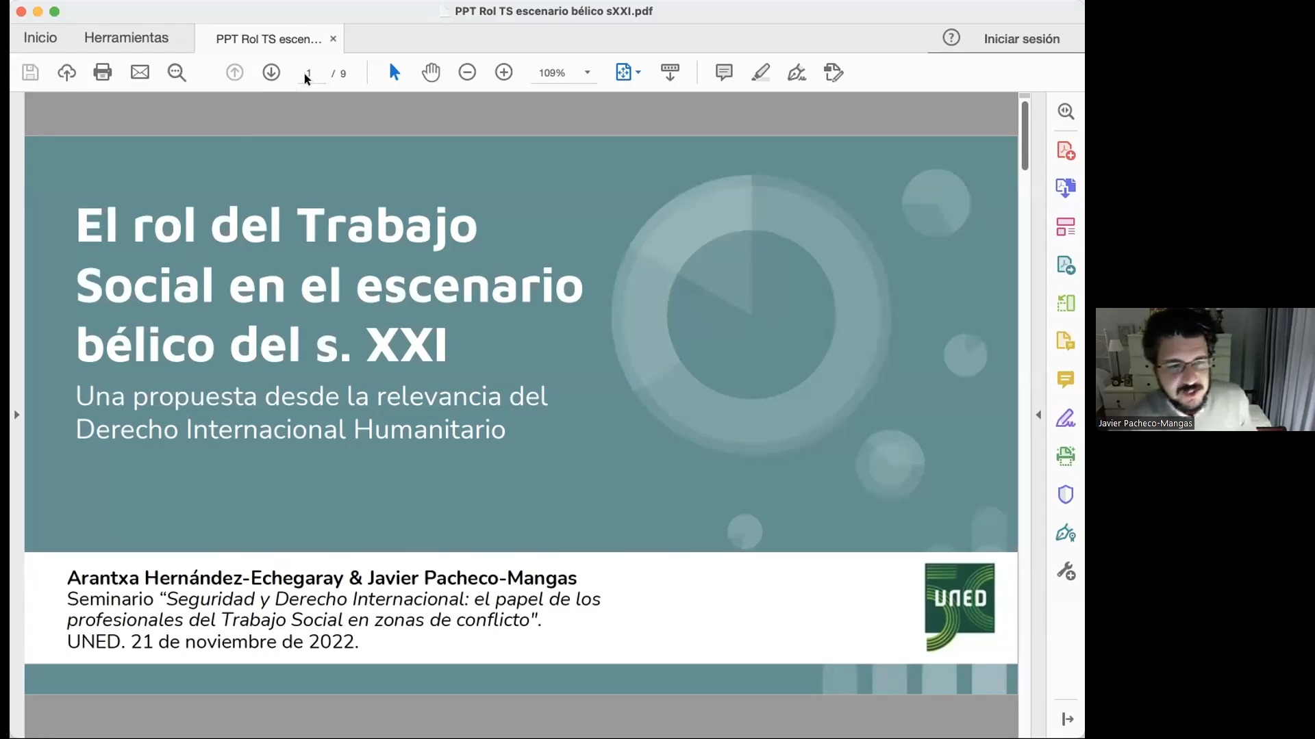 COMUNICACIÓN 8. El rol del Trabajo Social en el escenario bélico del siglo XXI: una propuesta desde la relevancia del Derecho Internacional Humanitario