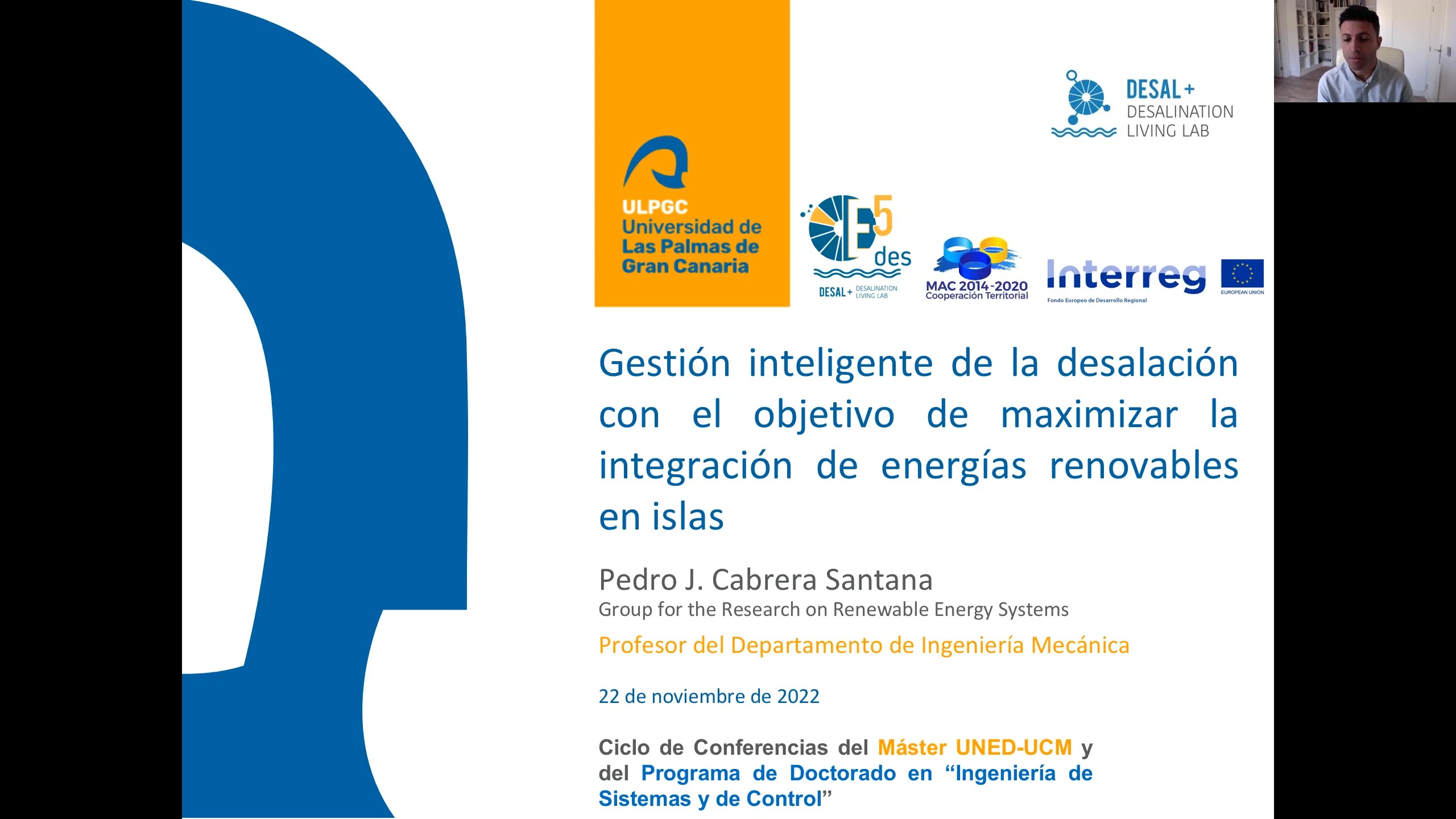 Gestión Inteligente de la desalación con el objetivo de maximizar la integración de energías renovables en islas