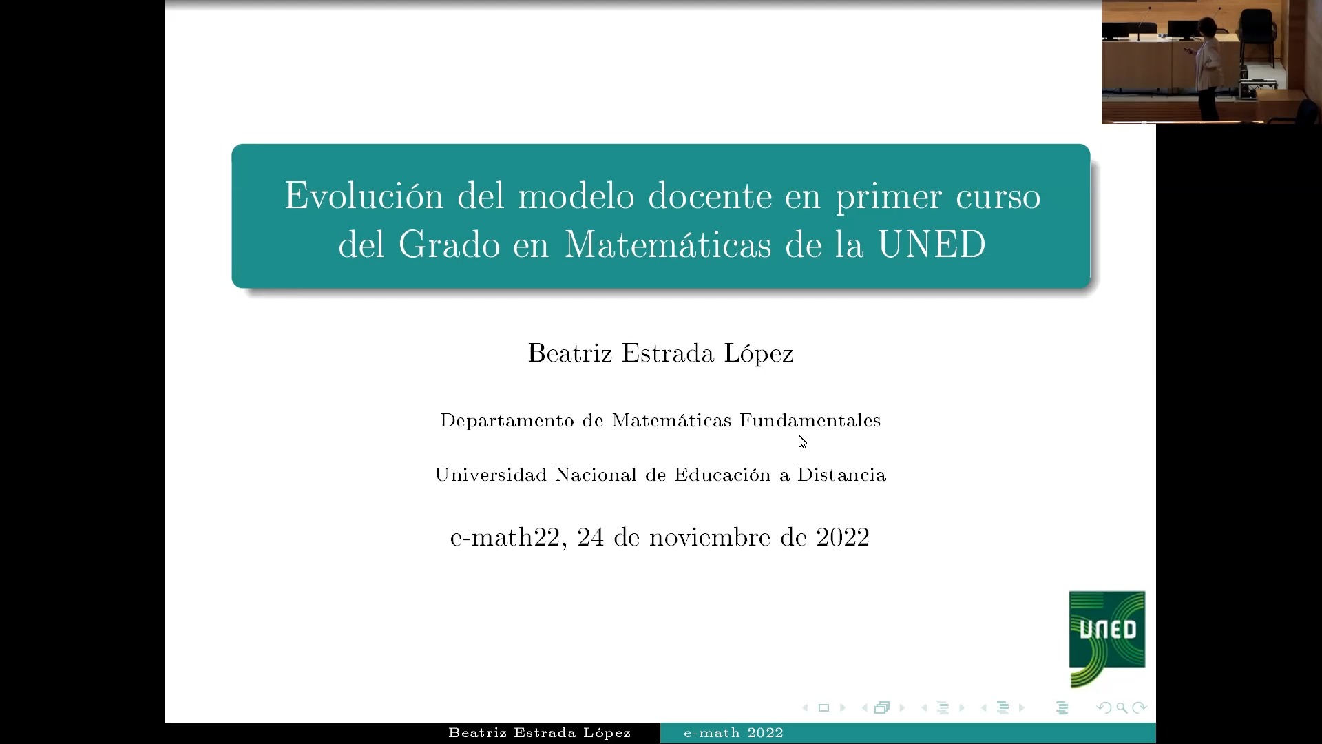 Evolución del modelo docente en primer curso del Grado en Matemáticas de la UNED