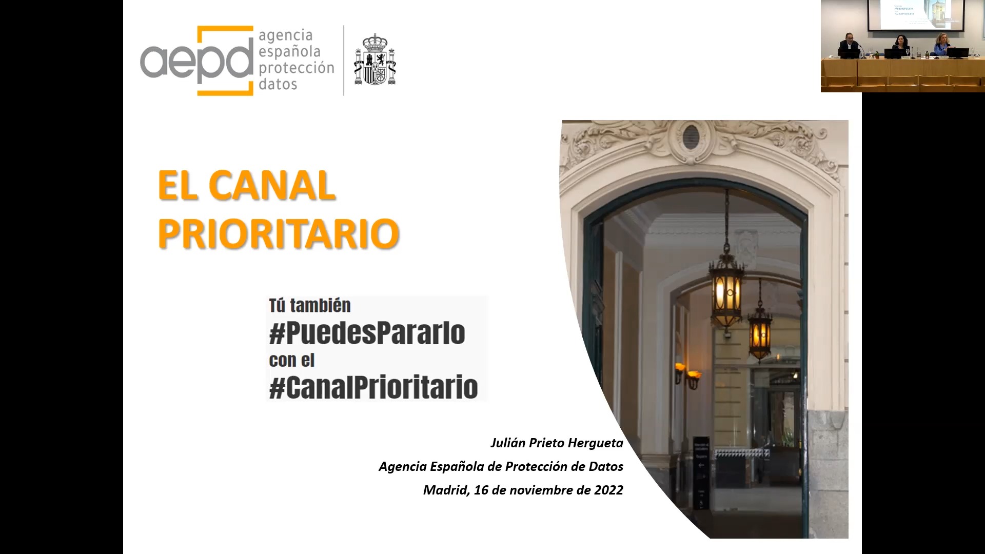 Presentación del Canal prioritario de la AEPD. Redes Sociales, difusión ilegítima de contenidos sensibles