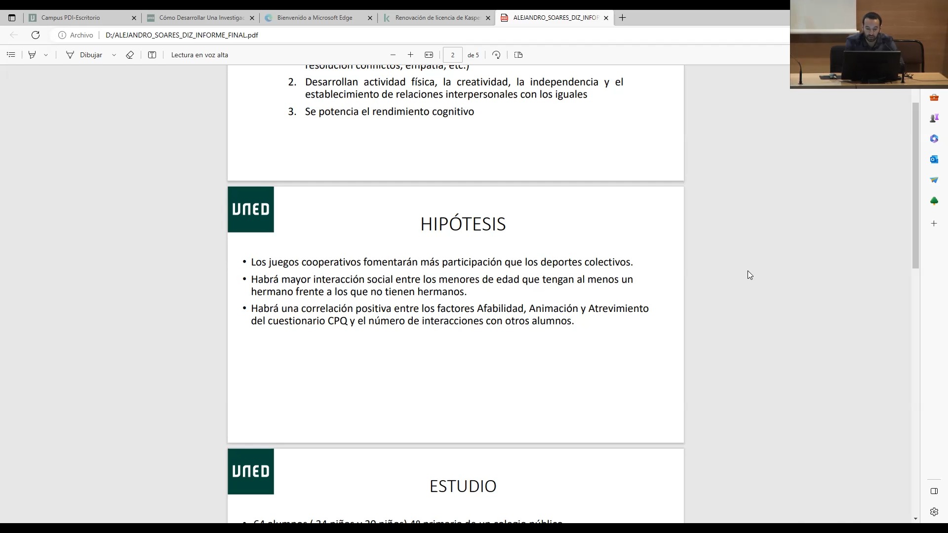 Presentación de trabajos en equipo (II)