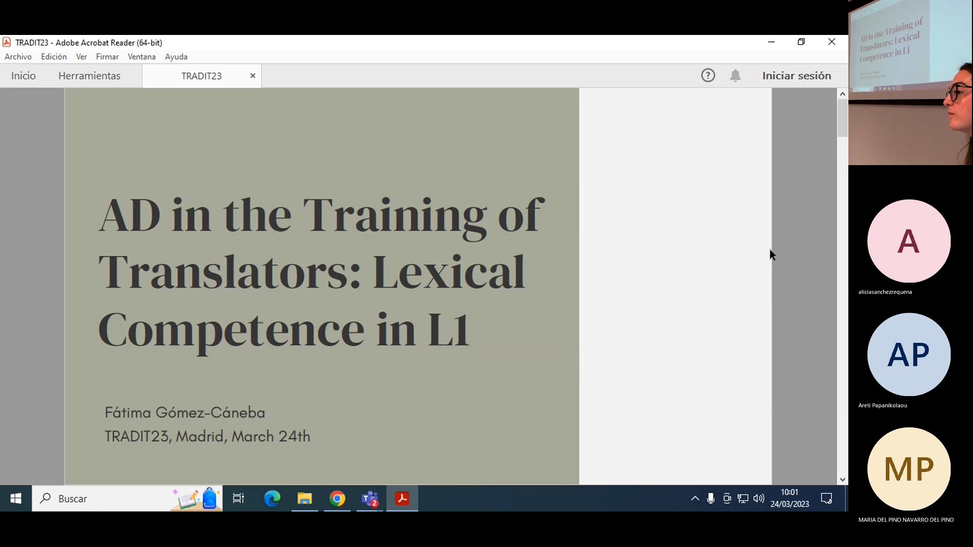 AD in the Training of Translators: Lexical Competence in L1