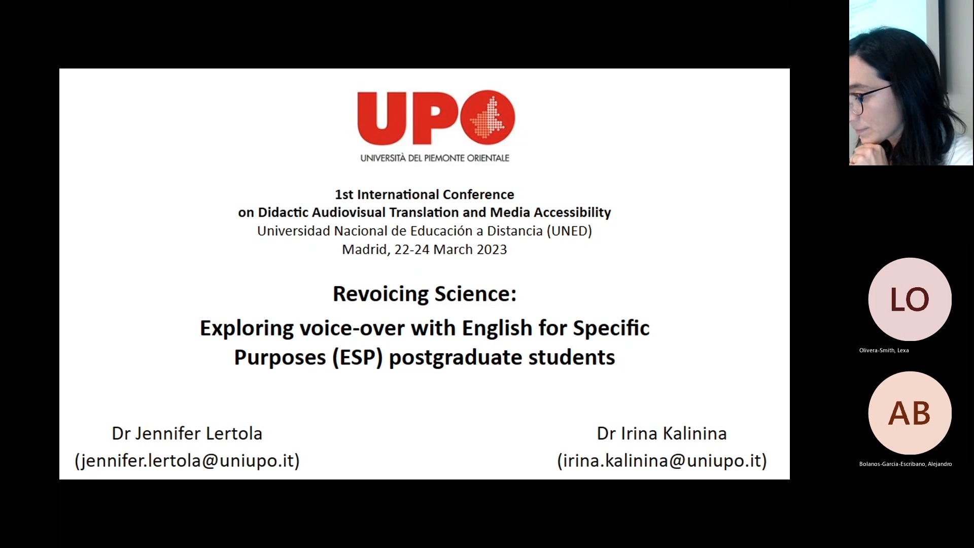 Revoicing Science: Exploring VO with ESP Postgraduate Students