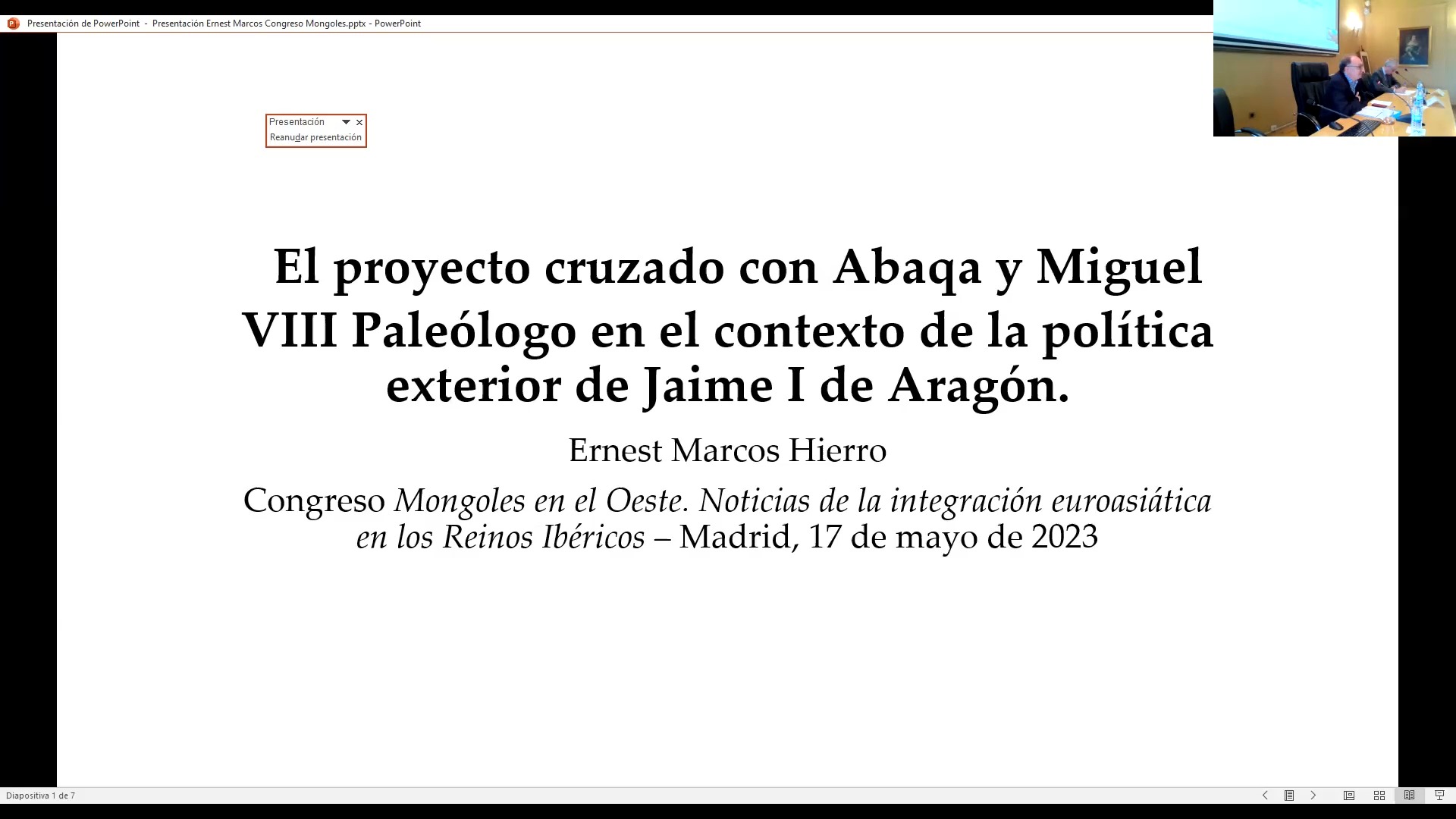 El proyecto cruzado con Abaqa y Miguel VIII paleólogo n el contexto de la política exterior de Jaime I de Aragón