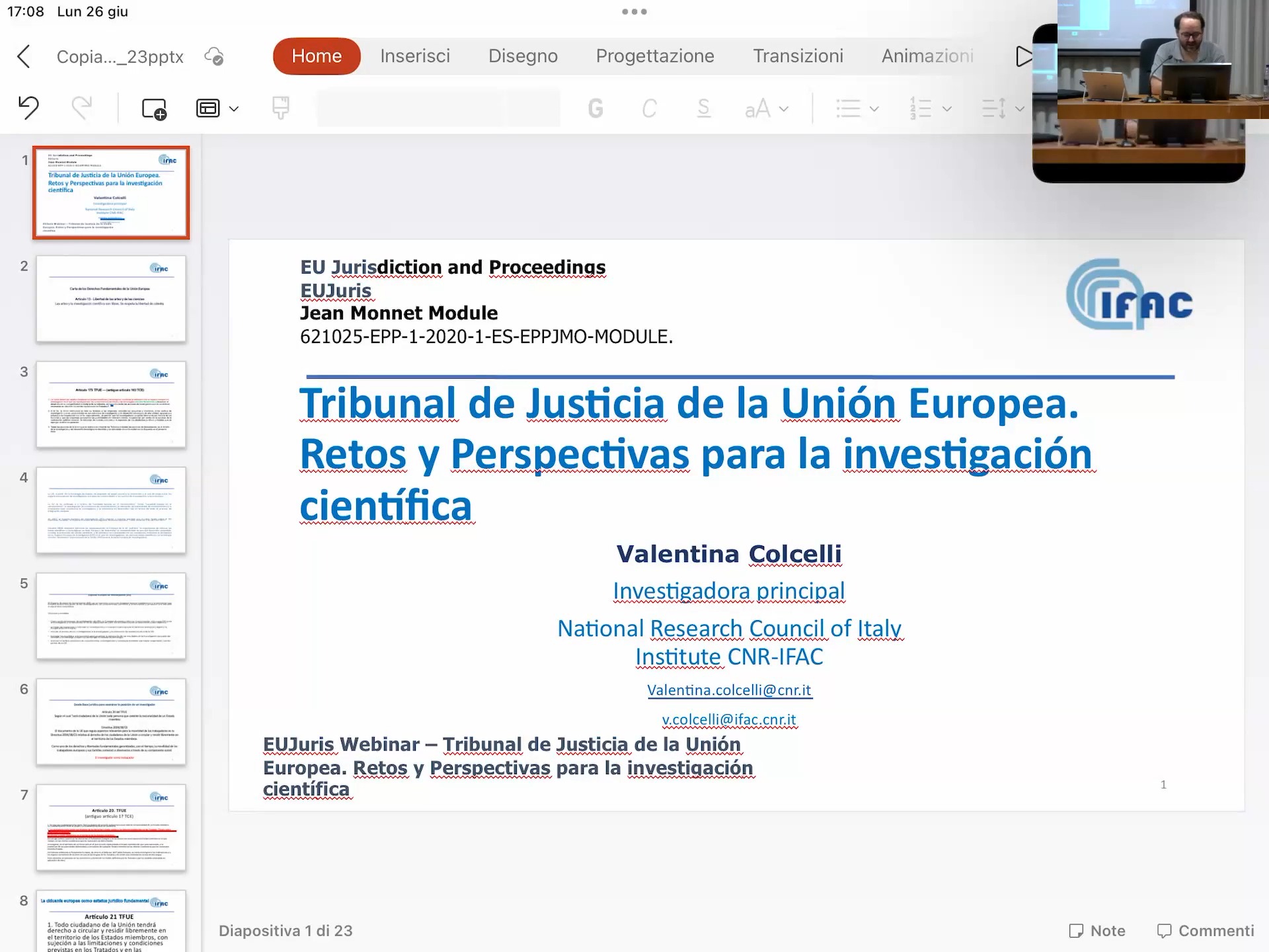 EUJuris Webinar – Tribunal de Justicia de la Unión Europea. Retos y Perspectivas para la investigación científica