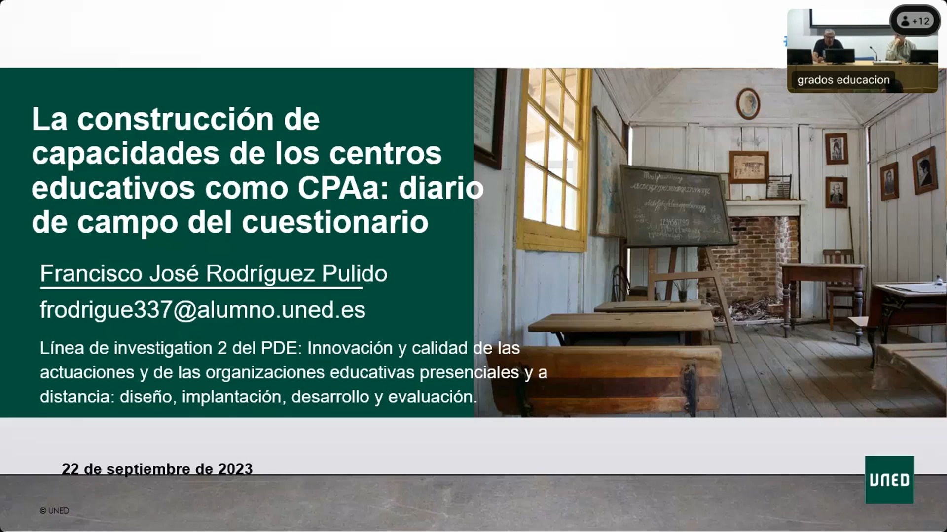 La construcción de capacidades de los centros educativas como CPAa: Diario de campo del cuestionario